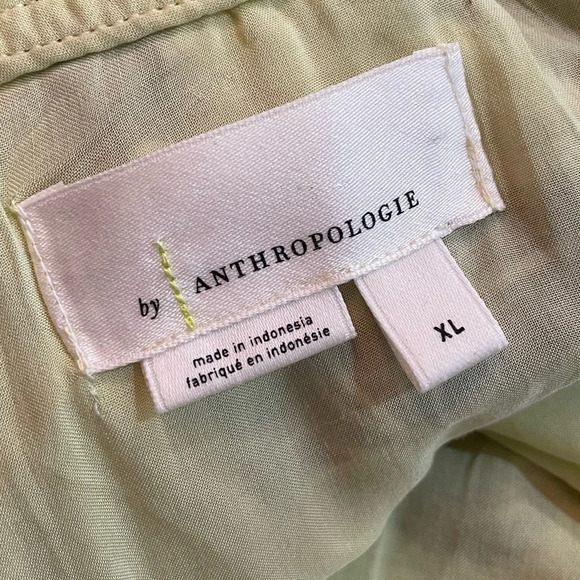 Anthropologie Plus Size V Neck Yellow Floral Mini Dress XL - Picture 2 of 13